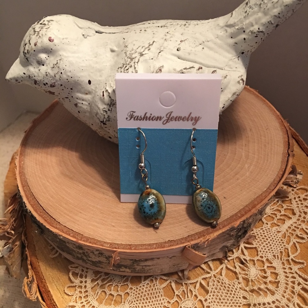 🌼 4 for $12🌼 BLUE / TAN Stone DANGLE EARRINGS